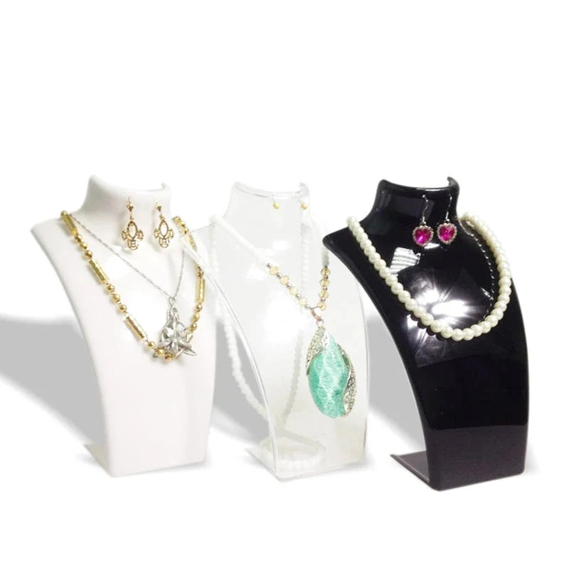 Necklace Display Stand Holder Pendant Earrings Shelf Acrylic Mannequin Jewellry Rack for Necklaces Black White Clear Available