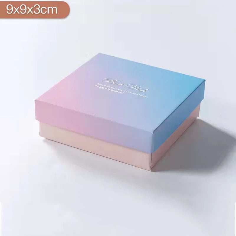 Pink Blue Jewelry Boxes Ring Earrings Gift Box Jewelry Organizers Gradient Storage Case Necklace Bracelet Packing Box Tote Bag
