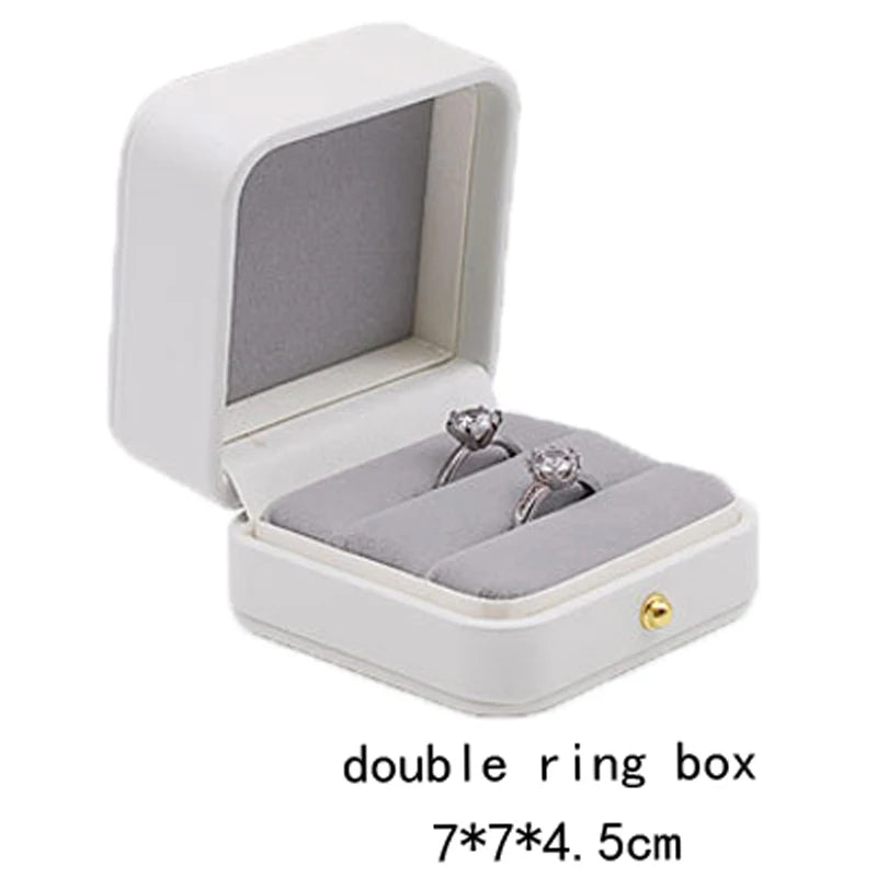 High Quality Pu Leather Jewelry Packaging Gift Box Proposal Ring Box Brooch Earring Display Box Necklace Collection Box