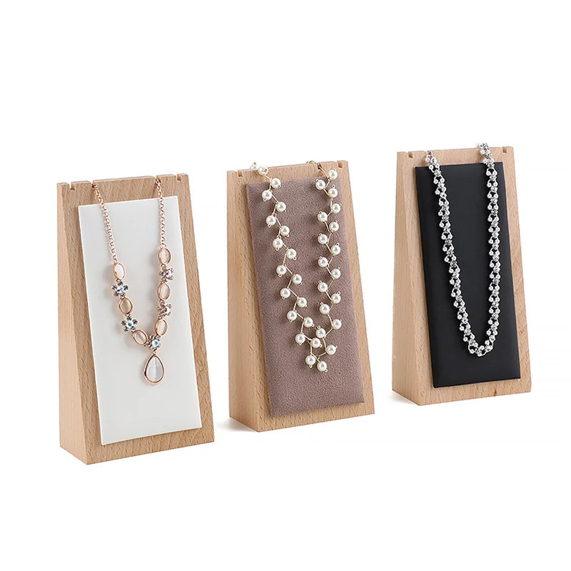 Necklace Organizer Props Wood Jewelry Display Storage Vertical Earring Necklace Hanging Rack for Jewelry Counter 1Pcs