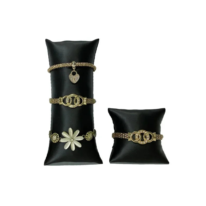 1 Set Colorful Velvet Jewelry Exhibitor Pillow Stand Bracelet Watch Bangle Organizer Cushion Photography Prop Show Holder