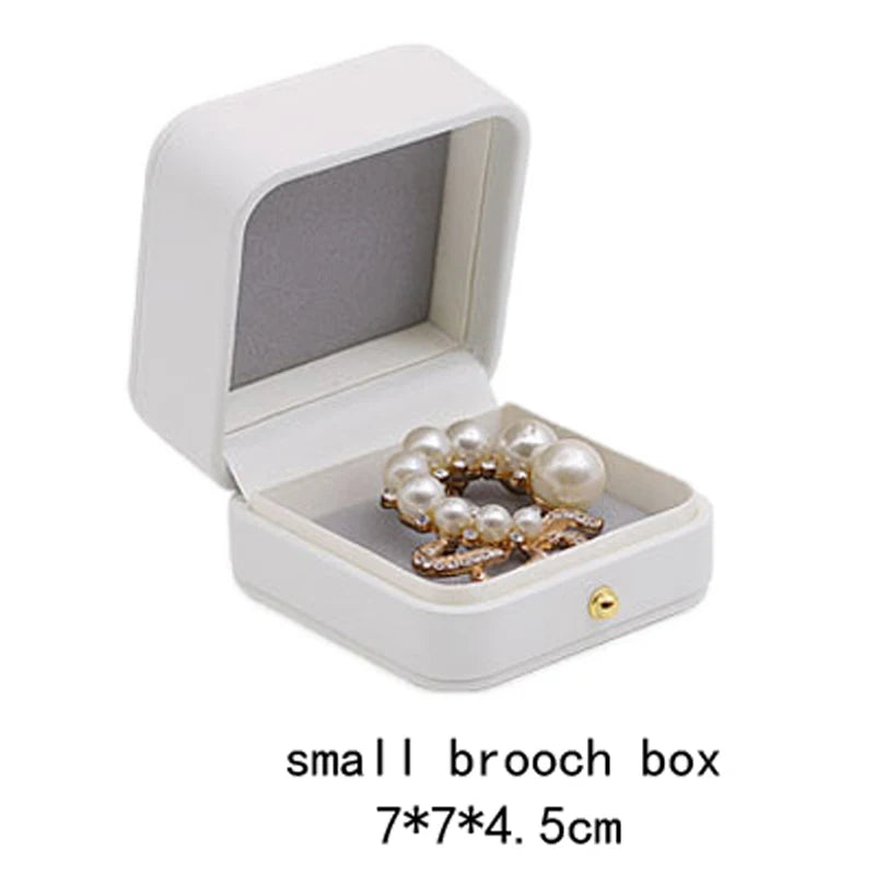 High Quality Pu Leather Jewelry Packaging Gift Box Proposal Ring Box Brooch Earring Display Box Necklace Collection Box