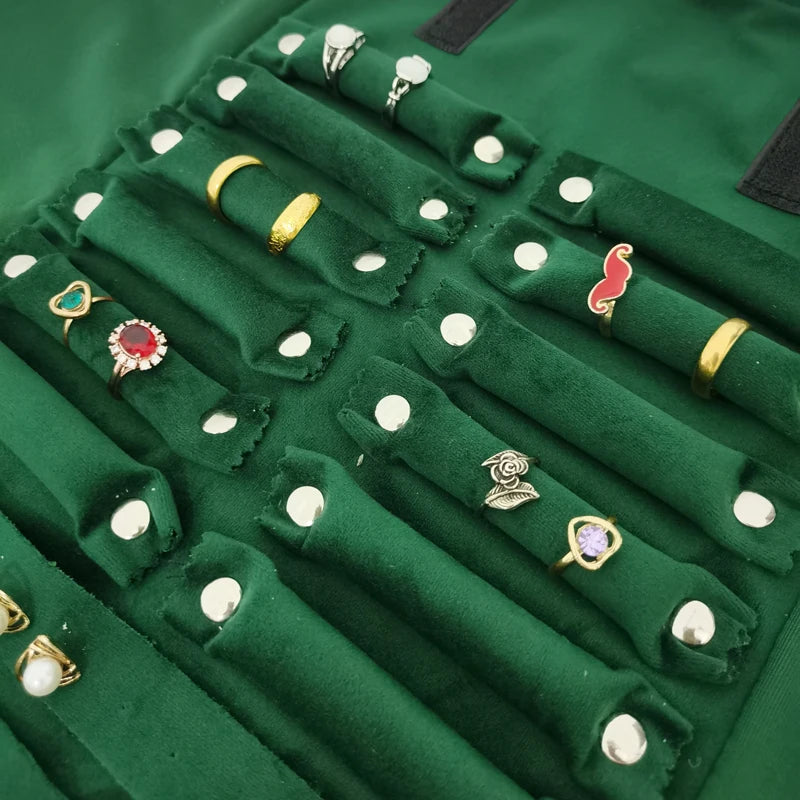 Dark Green Jewelry Velvet Bag Exhibitor Set Jewelry Storage Case Wrist Watch Necklace Display Holder Rings Pendants Packaging
