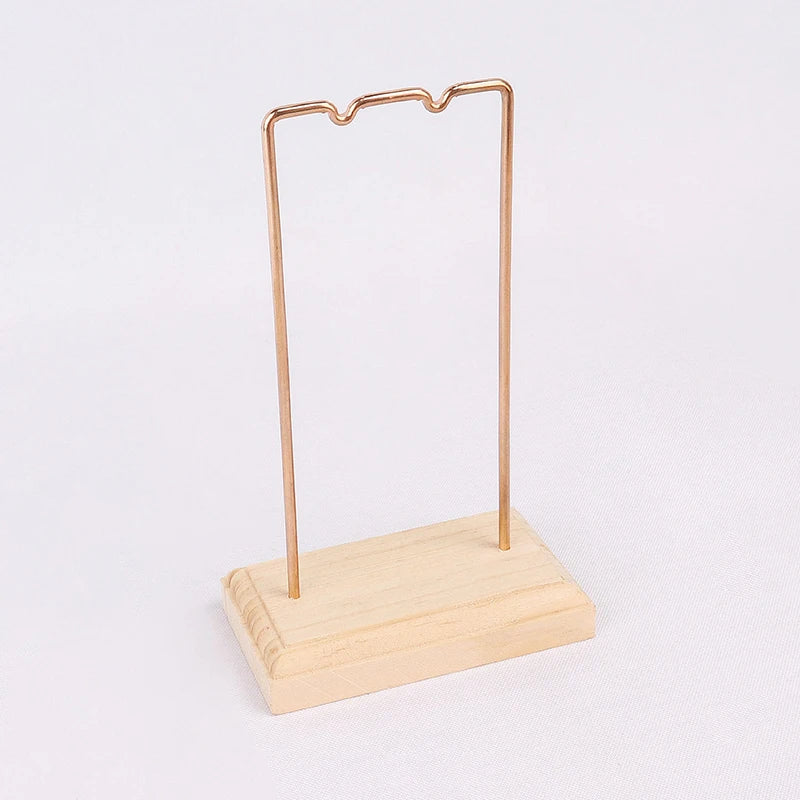 Earrings Necklace Hanging Organizer Jewelry Display Rack Stand Bracelet Holder with Wood Base Jewelry Storage Rack
