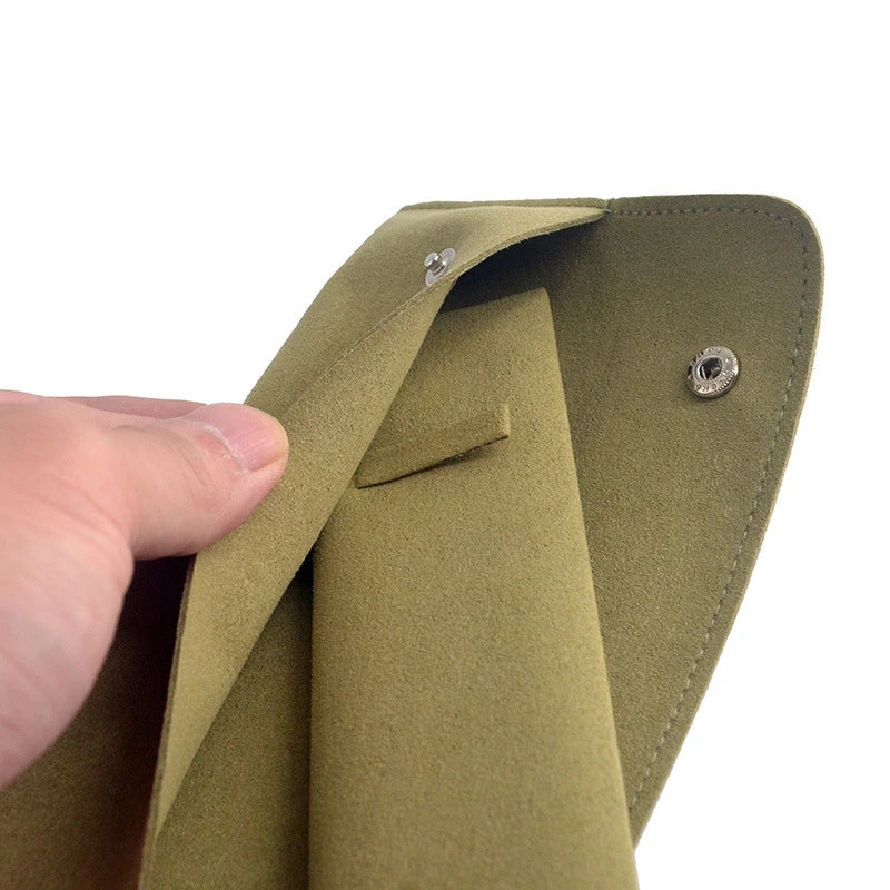 Creative Grass Green Necklace Storage Bag Microfiber Portable Bracelet Snap Collection Bag Jewelry Storage Bag