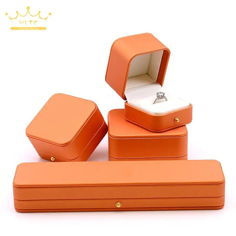 High Quality Pu Leather Jewelry Packaging Gift Box Proposal Ring Box Brooch Earring Display Box Necklace Collection Box