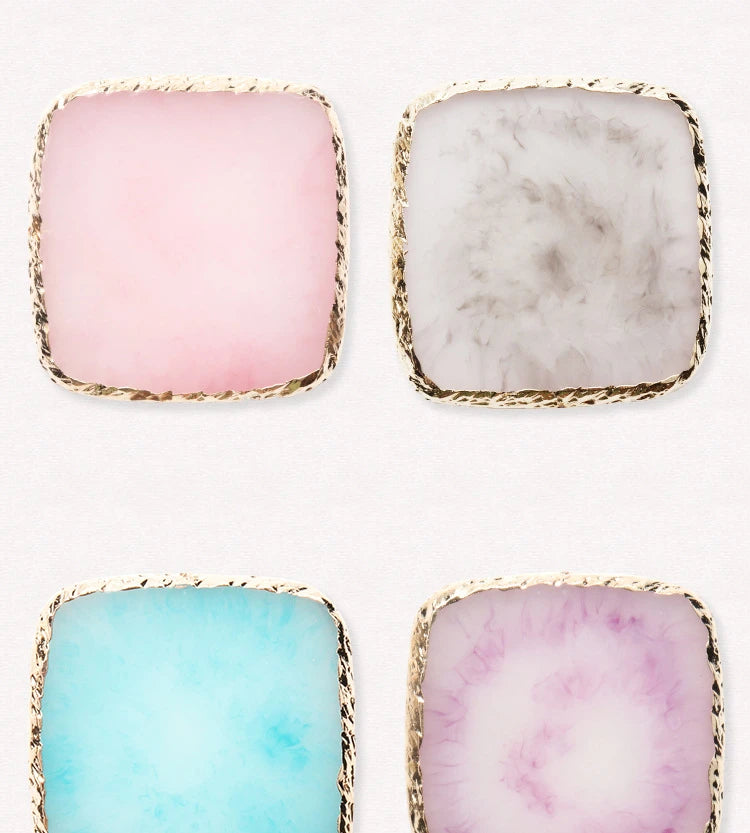 Colorful Resin Square Nail Art Phnom Penh Palette 8.7*8.7Cm Ring Earring Jewelry Display Props Useful Work Showcase Tool Tray