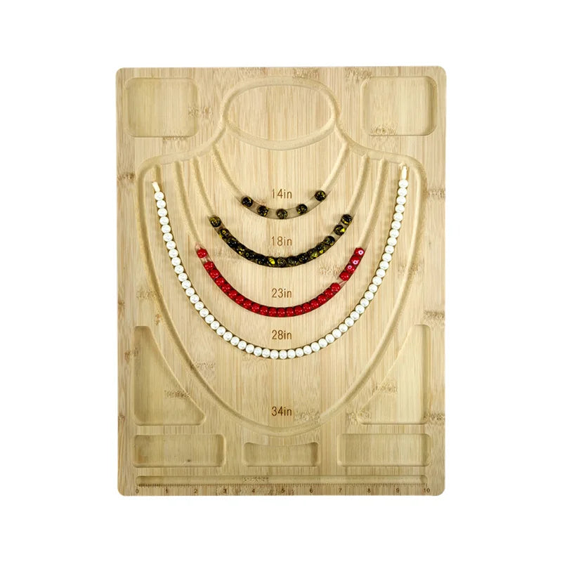 Bracelet Necklace Design Tray Bamboo Diy Tool Pearl Beaded Decorative Board Household Diy Accessory Tools for Handmade Crafts