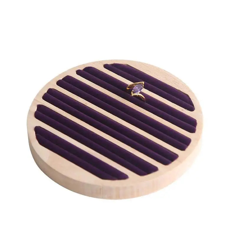Wood Round Earrings Ring Display Tray for Jewelry Store 92 Solts Ring Storage Plat Personal Jewelry Holder Organizer