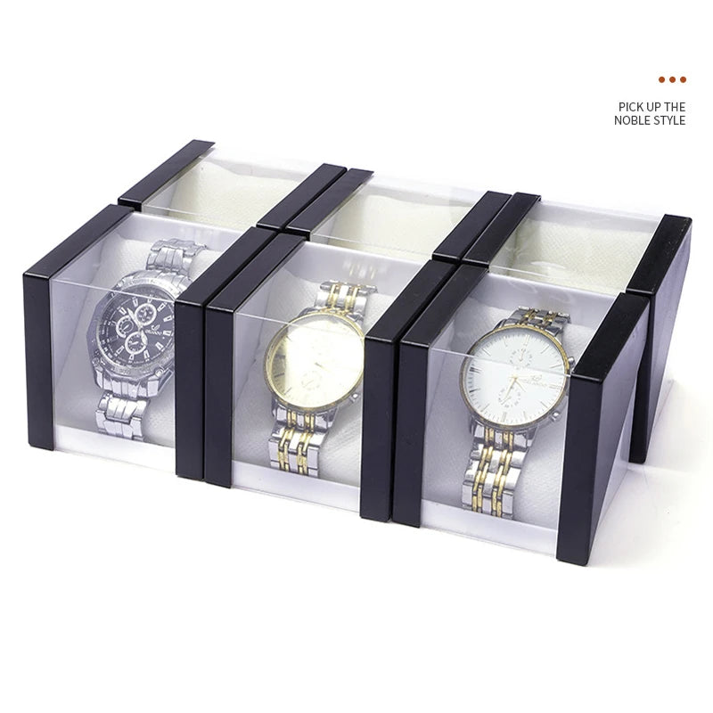 Black and White Transparent Acrylic Visual Watch Packaging Box Bracelet Display Rack Counter Storage Display Box