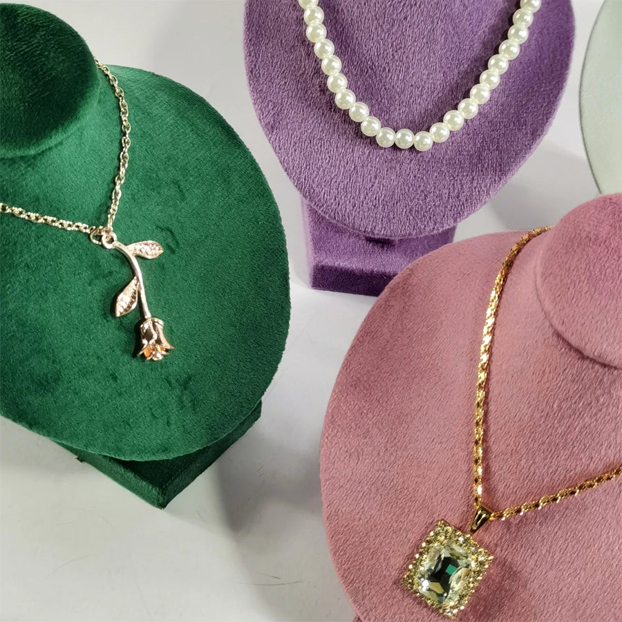Mini Jewelry Display Stand Necklace Organizer High Quality Velvet Jewelry Rack Small Necklace Display Portrait Mannequin