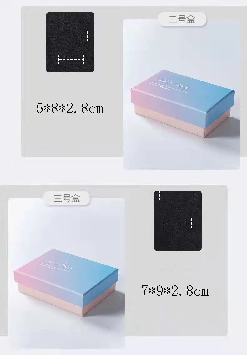 Pink Blue Jewelry Boxes Ring Earrings Gift Box Jewelry Organizers Gradient Storage Case Necklace Bracelet Packing Box Tote Bag