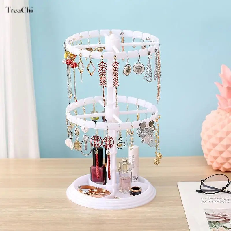 Multi-Layer Rotating Earring Organizer Earring Display Stand Bracelet Necklace Trinket Stand Scrunchie Jewelry Tray