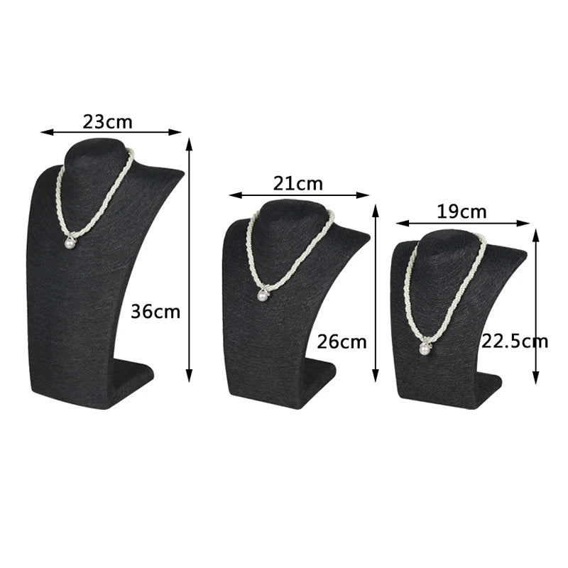 Hemp Rope Necklace Display Stand Holder Nice New Design Necklace Hanger High Quality Jewelry Display Bust Model Rack