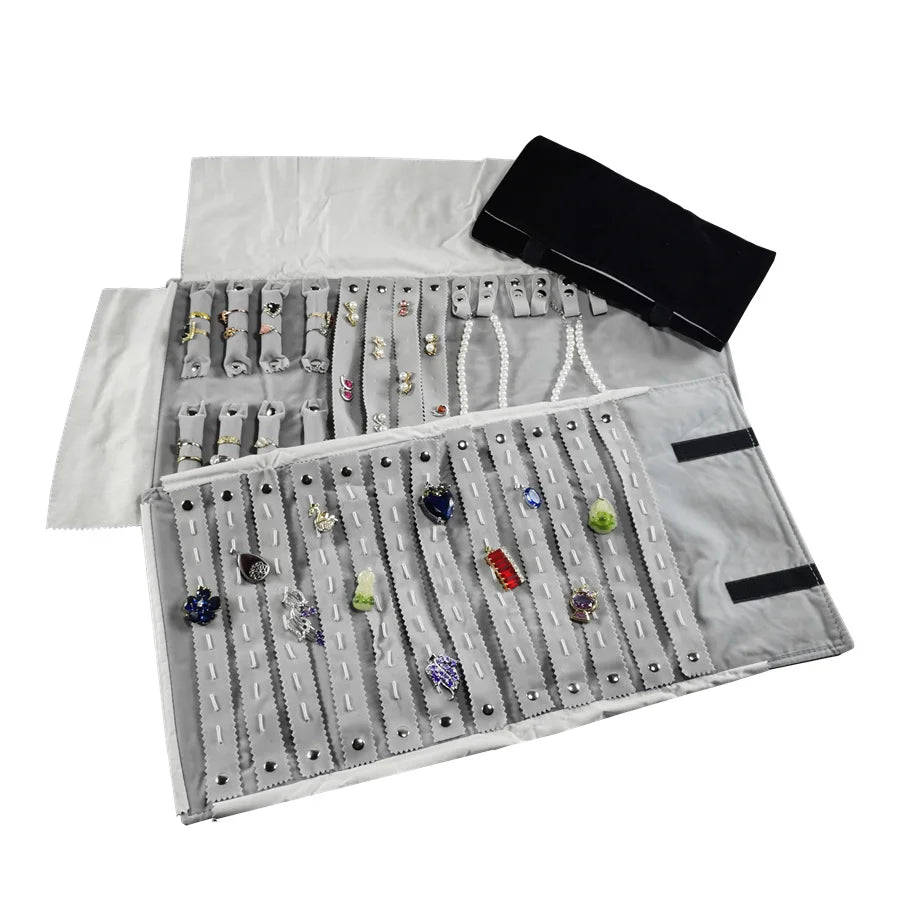 Jewelry Exhibition Jewelry Storage Bag Portable Velvet Pouch Ring Earring Necklace Storage Holder Set Jewelry Organize Bags