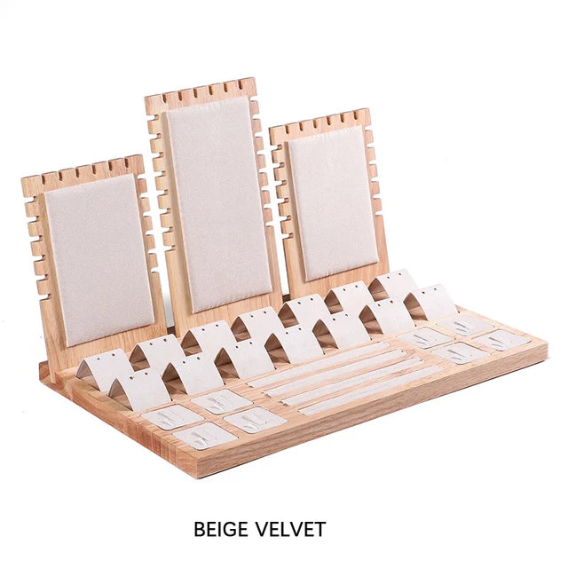 Solid wood necklace stand fashionable jewelry display stand pendant bracket jewelry display prop set