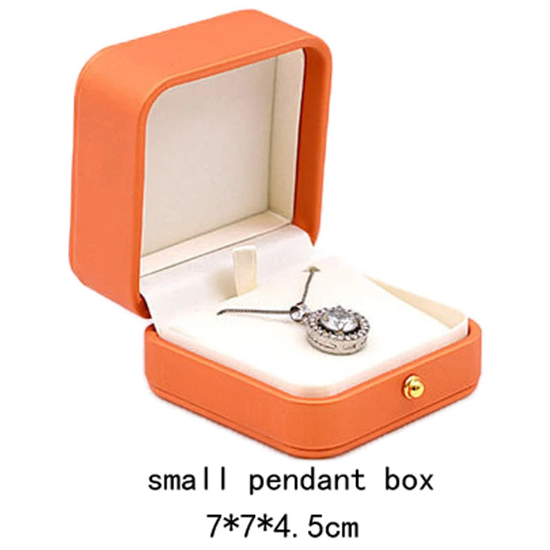 High Quality Pu Leather Jewelry Packaging Gift Box Proposal Ring Box Brooch Earring Display Box Necklace Collection Box