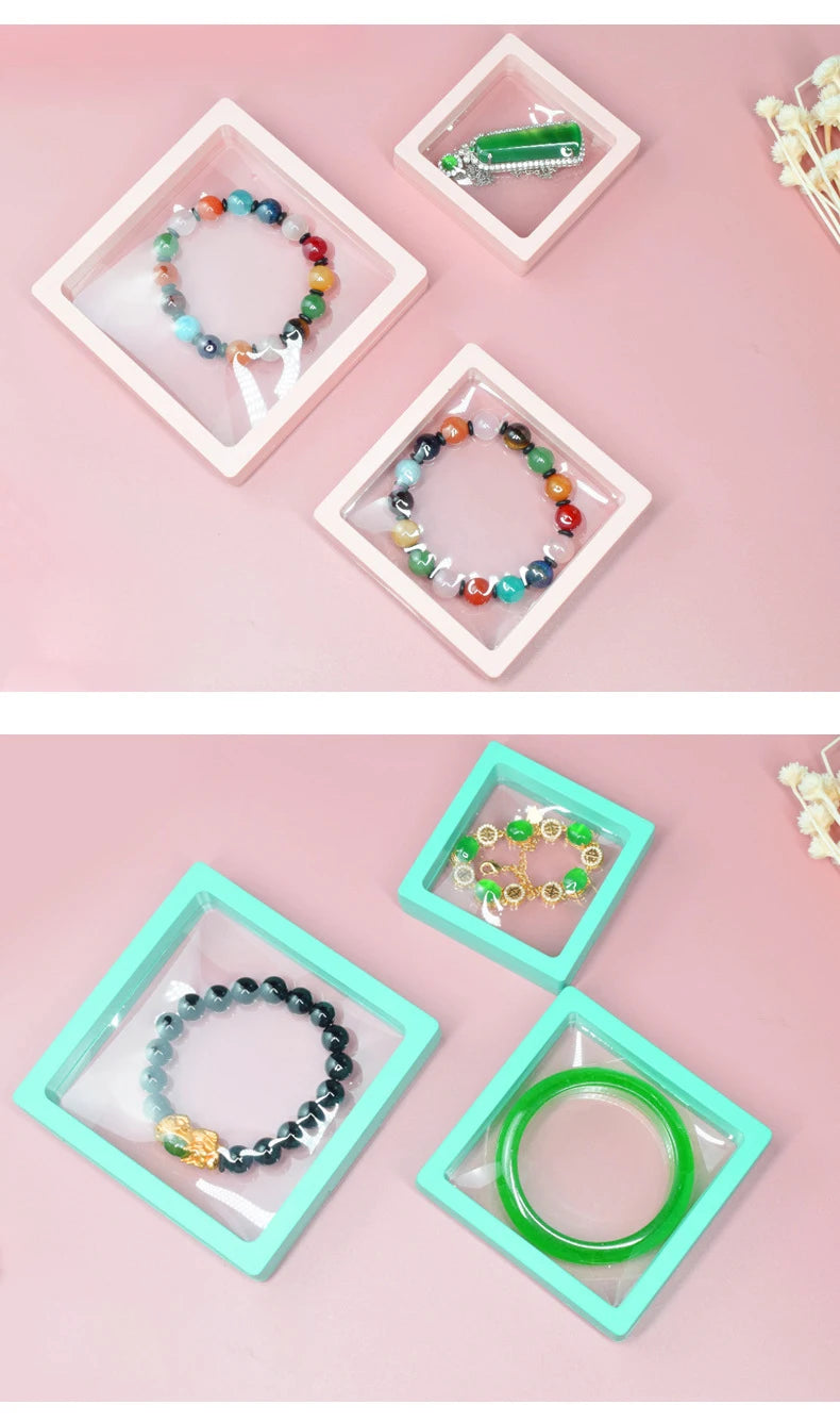 Jewelry Organizer Ring Bracelet Holder 10Pcs/lot Jewelry Display Suspend Stand Beads Diamond Storage Box Anti-Oxidation Pe Film