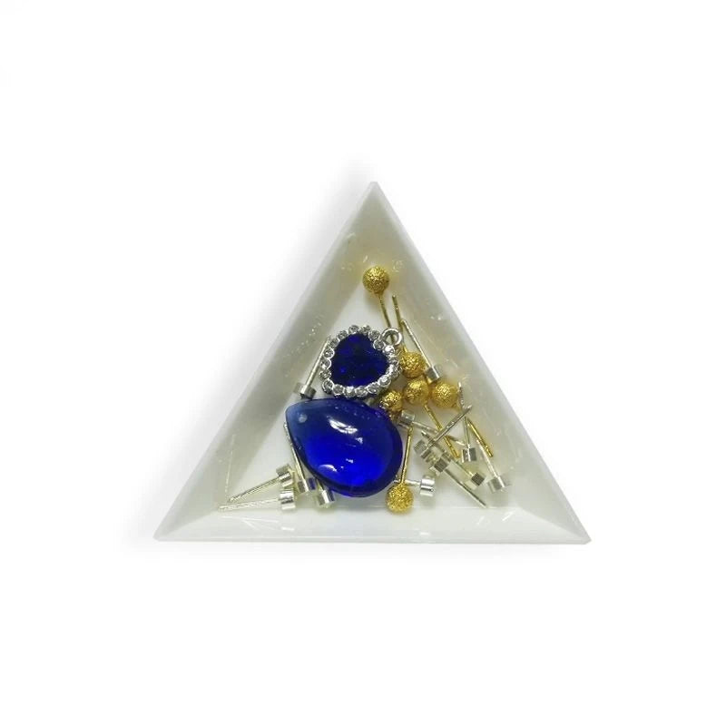 Wholesale 100Pcs/lot Plastic Triangle Jewelry Sorting Tray Gemstone Collection Storage Beads Crystal Nail Art Tool Tray