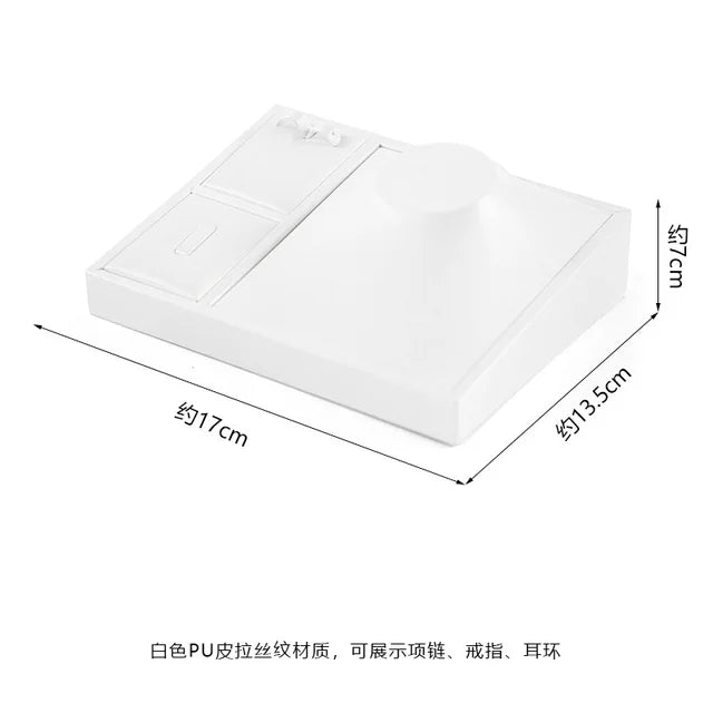 Pure WhiteJewelry Exhibitor Props Bracelet Earring Frame Wiredrawing Table Jewelry Tray Necklace Earring Ring Jewelry Display