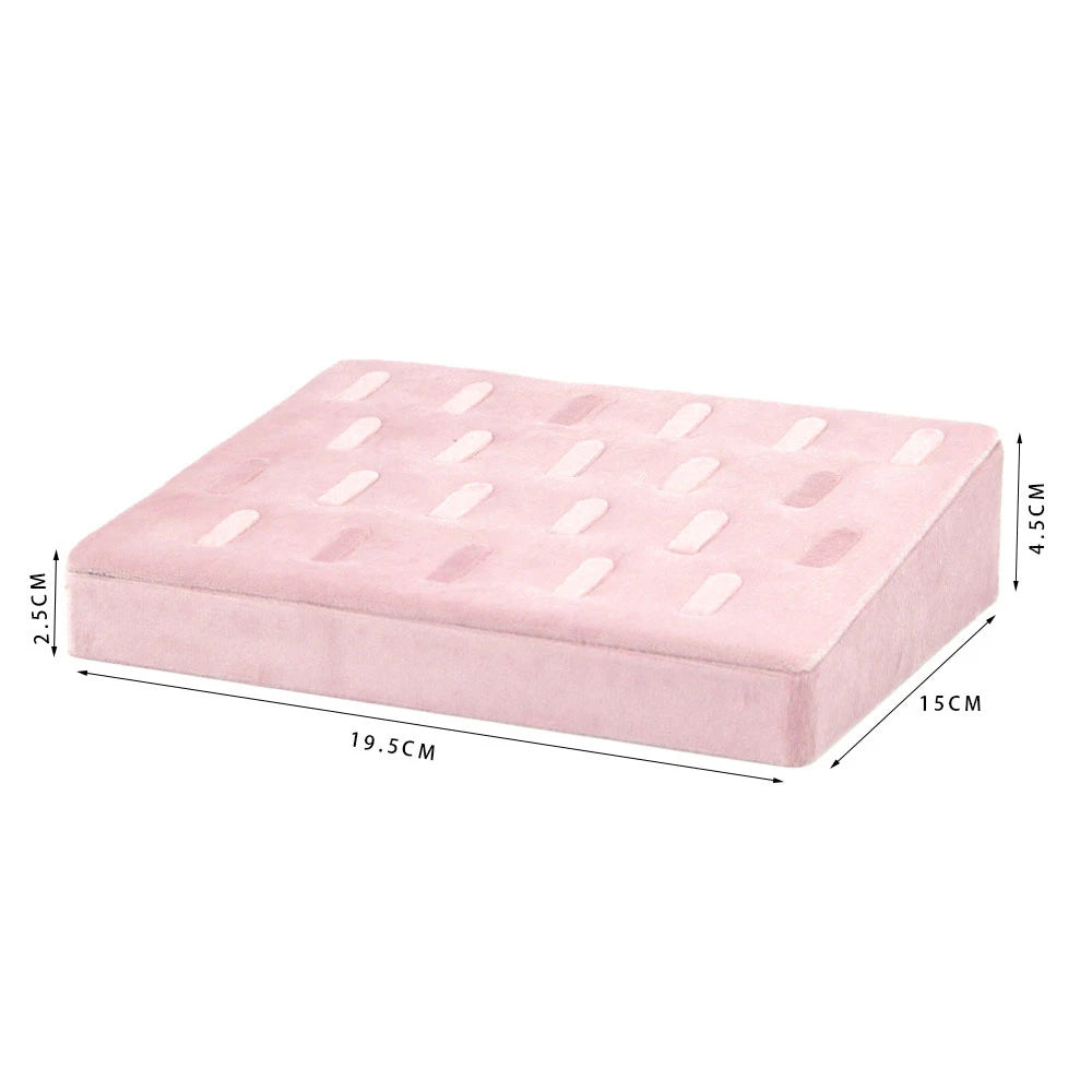 Jewelry Organizer Earring Necklace Display Stand Quality Pink Velvet Ring Tray Pendant Storage Plate Watch Bracelet Holder