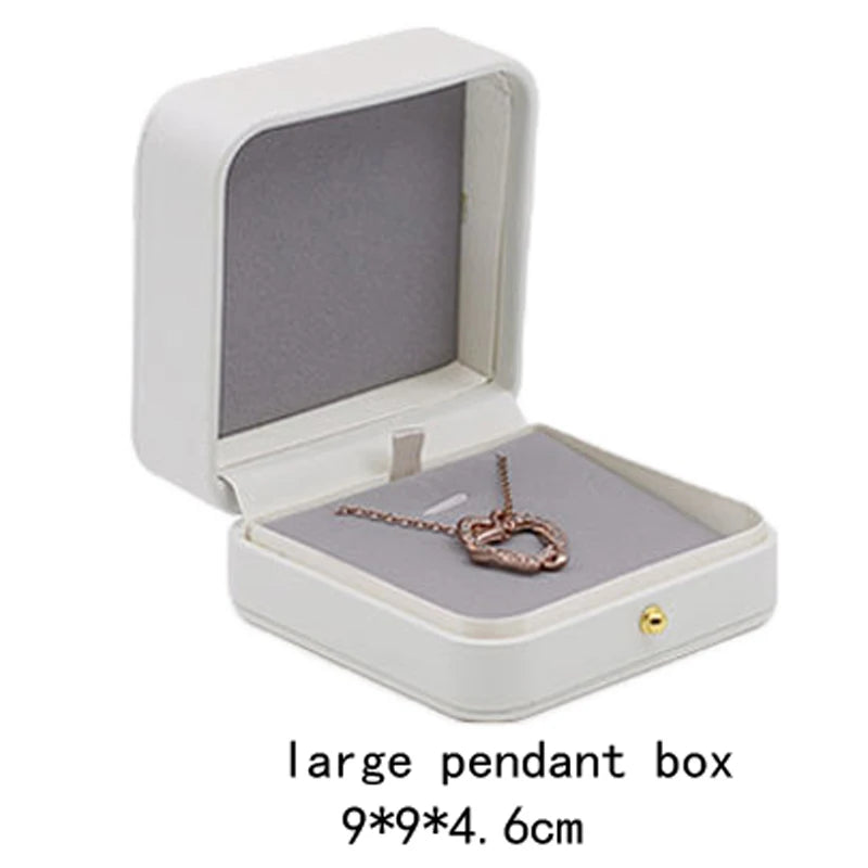 High Quality Pu Leather Jewelry Packaging Gift Box Proposal Ring Box Brooch Earring Display Box Necklace Collection Box