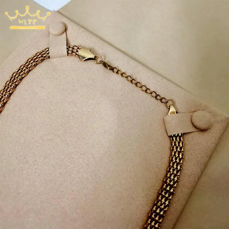 Microfiber Jewelry Display Pouch Pearl Neckalce Organizer Chain Storage Bag for Exhibition Green Blue Brown Available