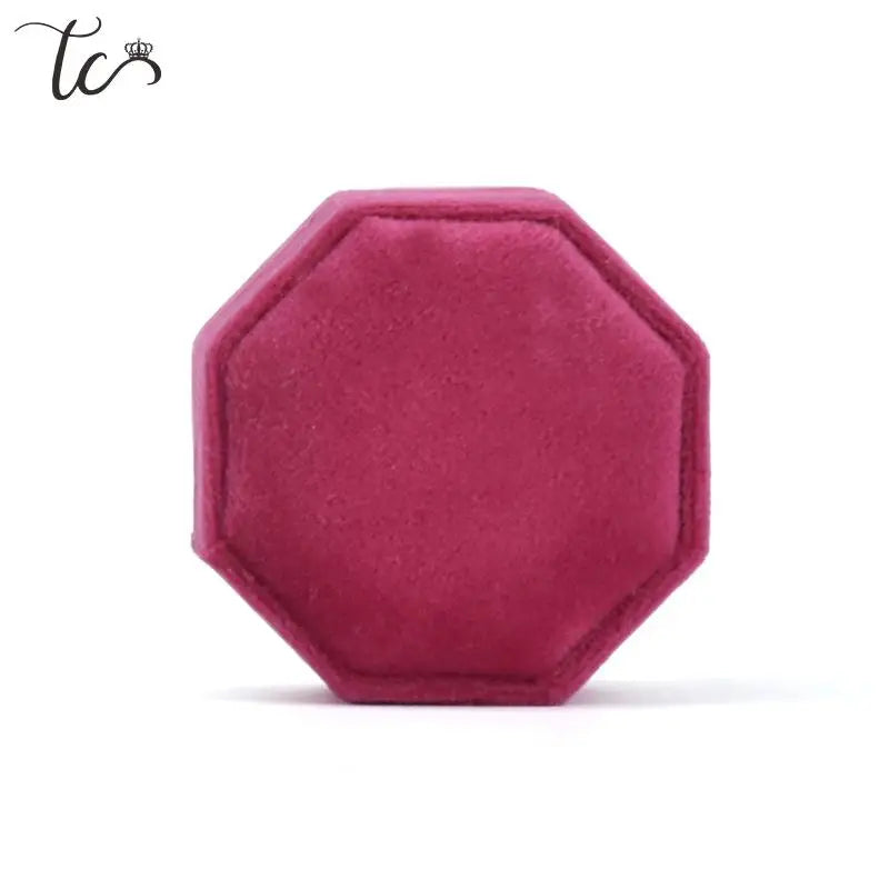 Creative Octagonal Ring Box High Quality Velvet Couple 1/2/3 Slot Ring Organizer Wedding Commemorative Gift Packaging Box