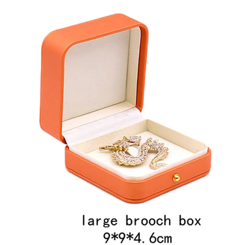 High Quality Pu Leather Jewelry Packaging Gift Box Proposal Ring Box Brooch Earring Display Box Necklace Collection Box