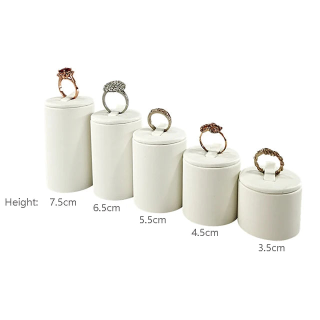Earrings Rings Display Organizer Exhibitors Jewelry Props White Brushed Leather Jewelry Rack Ear Stud Storage Holder