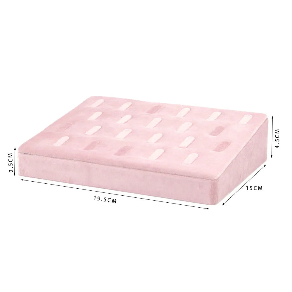 Jewelry Organizer Earring Necklace Display Stand Quality Pink Velvet Ring Tray Pendant Storage Plate Watch Bracelet Holder