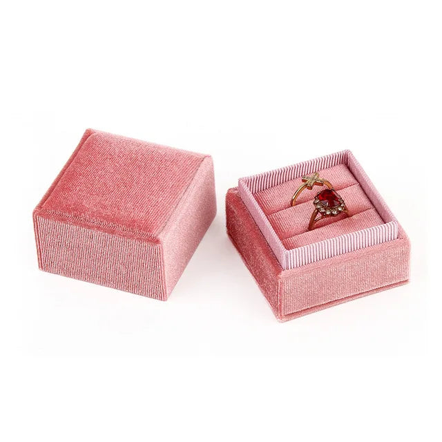 Corduroy Jewelry Box High Quality Creative Propose Ring Gift Box Necklaces Rings Pendant Packaging Box Velvet Container