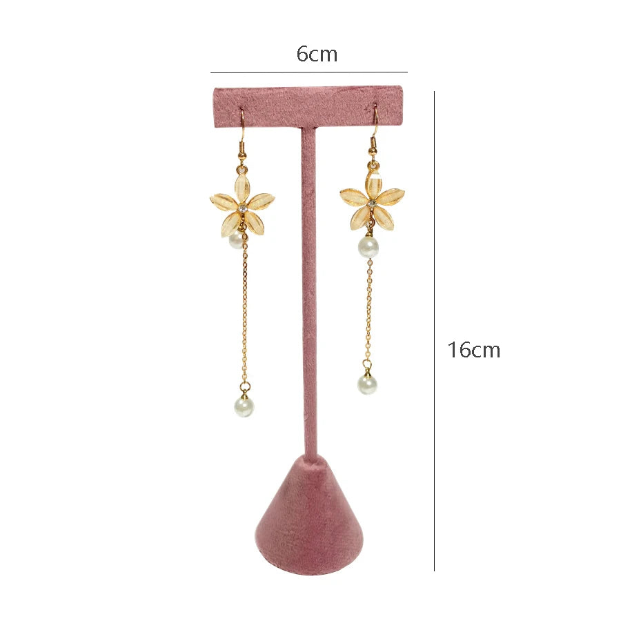 Pink Velvet Jewelry Organizer Trays Earrings Rings Holder Stud Ear Watch Bangle Storage Tray Jewelry Counter Jewelry Display