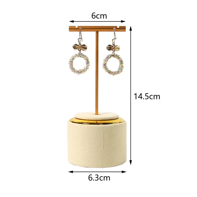 Creative Combination with Jewelry Display Case Metal Beige Suede Rack Ring Necklace Bracelet Pendant Shooting Counter Props
