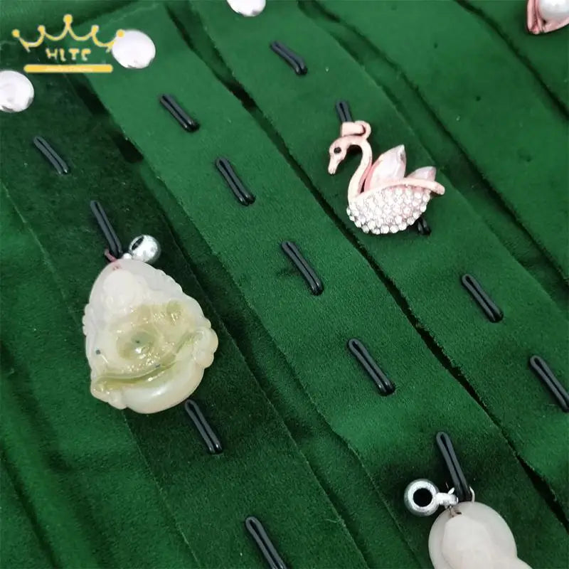 Dark Green Jewelry Velvet Bag Exhibitor Set Jewelry Storage Case Wrist Watch Necklace Display Holder Rings Pendants Packaging