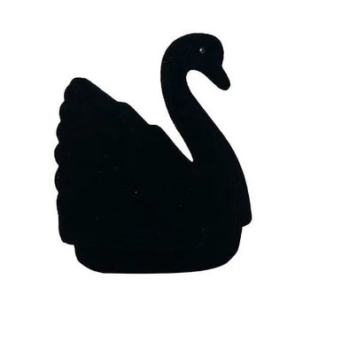 1Pcs Lovely Swan Shape Ring Box Wedding New Year Birthday Party Jewelry Case Fabric Container Case Great Gift Box