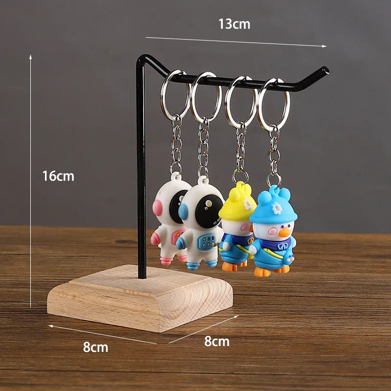 Bracelet Earring Display Holder with Wood Base Earrings Cardboard Storage Rack Jewelry Organizer Key Chain Bracelet Fram