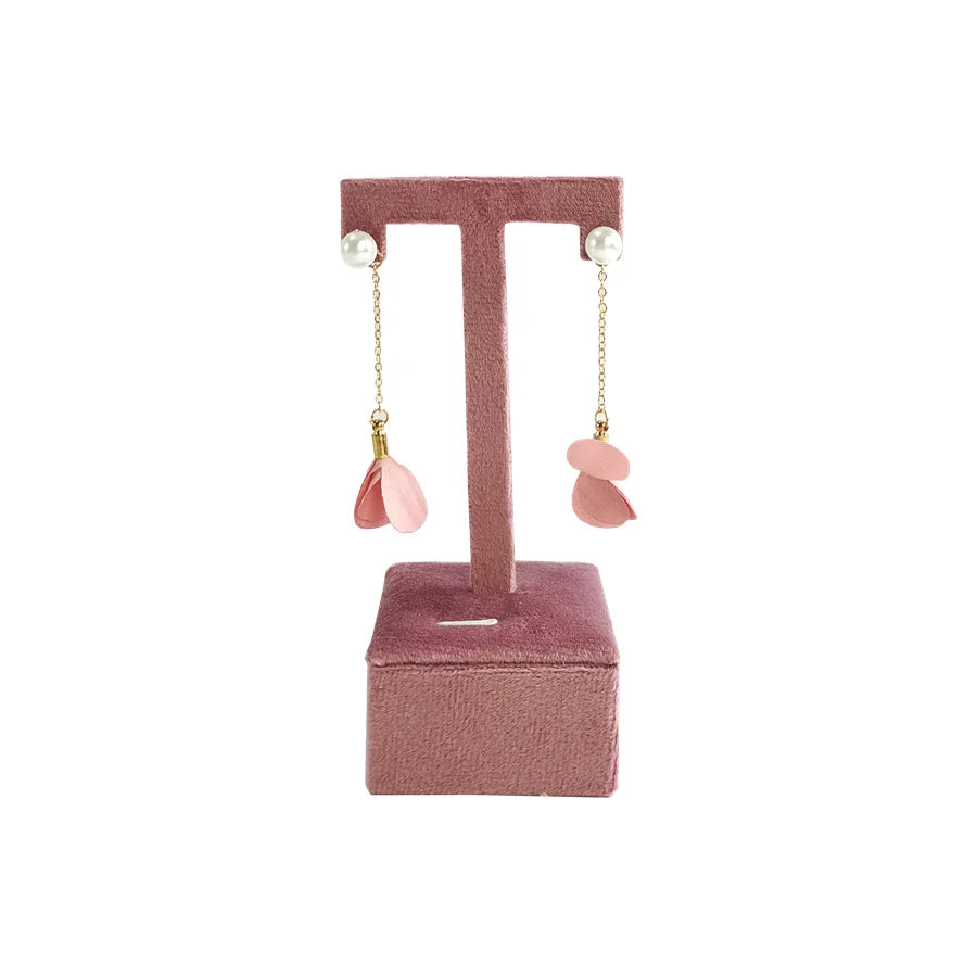 Pink Velvet Jewelry Organizer Trays Earrings Rings Holder Stud Ear Watch Bangle Storage Tray Jewelry Counter Jewelry Display