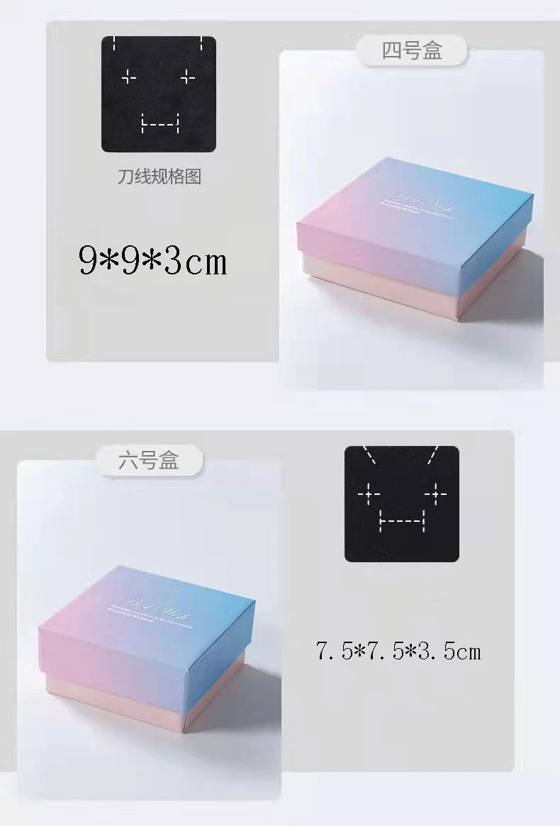 Pink Blue Jewelry Boxes Ring Earrings Gift Box Jewelry Organizers Gradient Storage Case Necklace Bracelet Packing Box Tote Bag