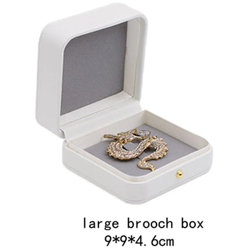 High Quality Pu Leather Jewelry Packaging Gift Box Proposal Ring Box Brooch Earring Display Box Necklace Collection Box