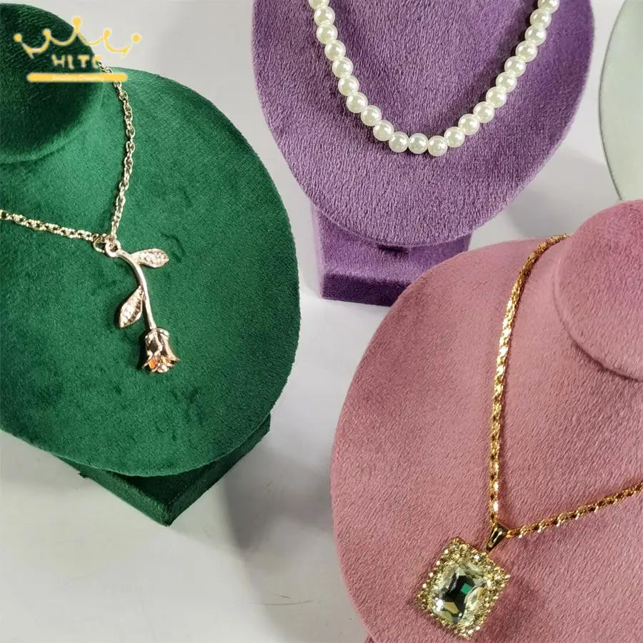 Mini Jewelry Display Stand Necklace Organizer High Quality Velvet Jewelry Rack Small Necklace Display Portrait Mannequin