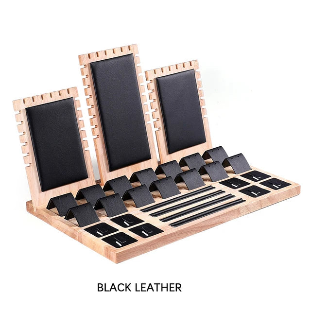Solid wood necklace stand fashionable jewelry display stand pendant bracket jewelry display prop set
