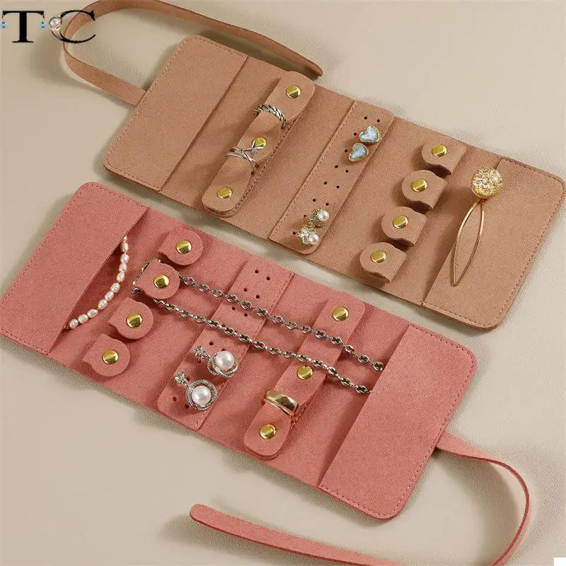 Exhibition Travel Portable Jewelry Storage Bag Microfiber Ring Earrings Display Collection Bag