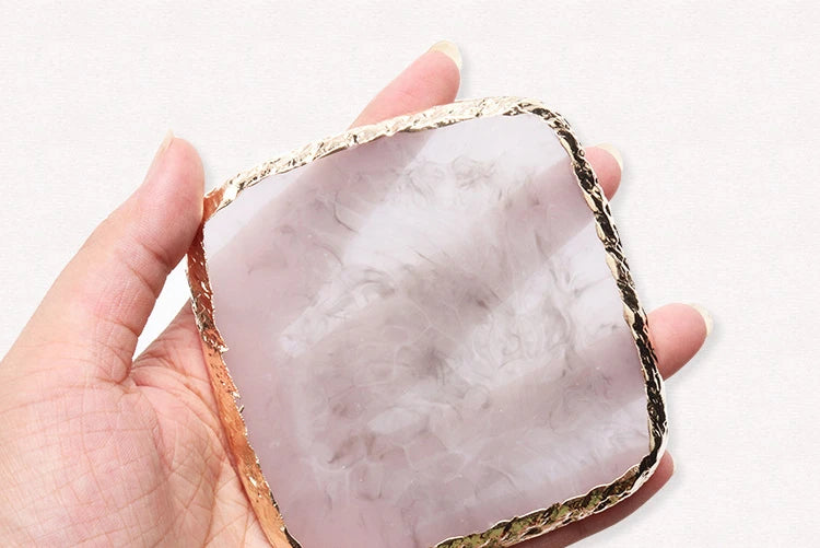 Colorful Resin Square Nail Art Phnom Penh Palette 8.7*8.7Cm Ring Earring Jewelry Display Props Useful Work Showcase Tool Tray