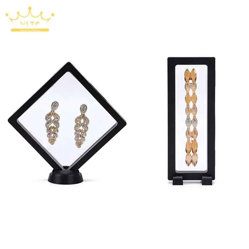 Bracelet Packaging Box 3D Pe Film Gemstone Membrane Display Holder Earring Ring Storage Case Jewelry Stand Floating Frame