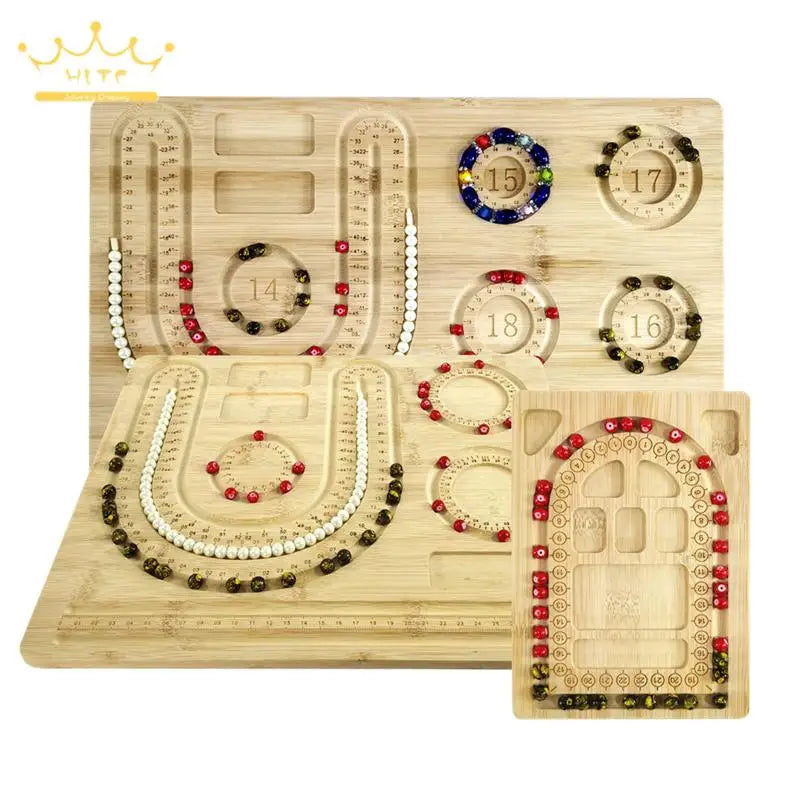 Bracelet Necklace Design Tray Bamboo Diy Tool Pearl Beaded Decorative Board Household Diy Accessory Tools for Handmade Crafts