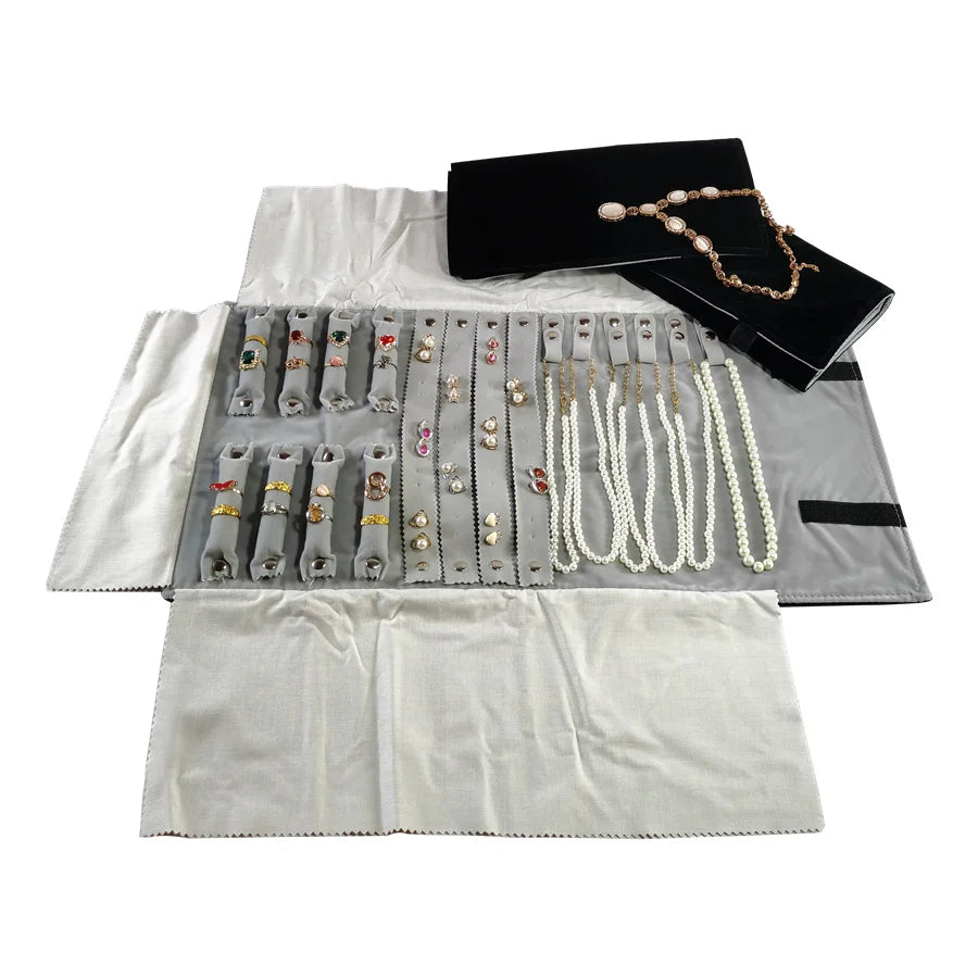 Jewelry Exhibition Jewelry Storage Bag Portable Velvet Pouch Ring Earring Necklace Storage Holder Set Jewelry Organize Bags