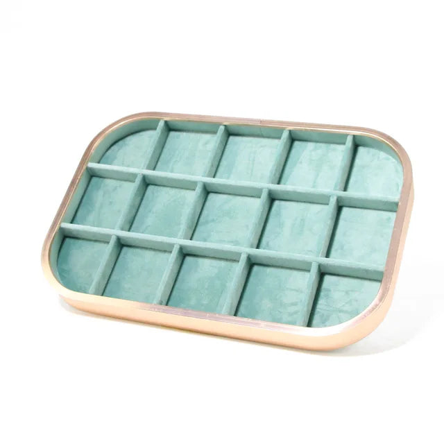 Metal Jewelry Exhibitor Tray Green Velvet Jewelry Display Rack Counter Display Library Jewelry Exhibitors Storage Of Jewelry