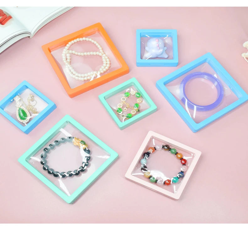 Jewelry Organizer Ring Bracelet Holder 10Pcs/lot Jewelry Display Suspend Stand Beads Diamond Storage Box Anti-Oxidation Pe Film