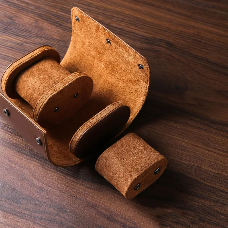 Watch Organizer Pouch High Grade Leather Watch Roll Men's and Women Wristwatch Storage Holder 1/2/3 Slots Available